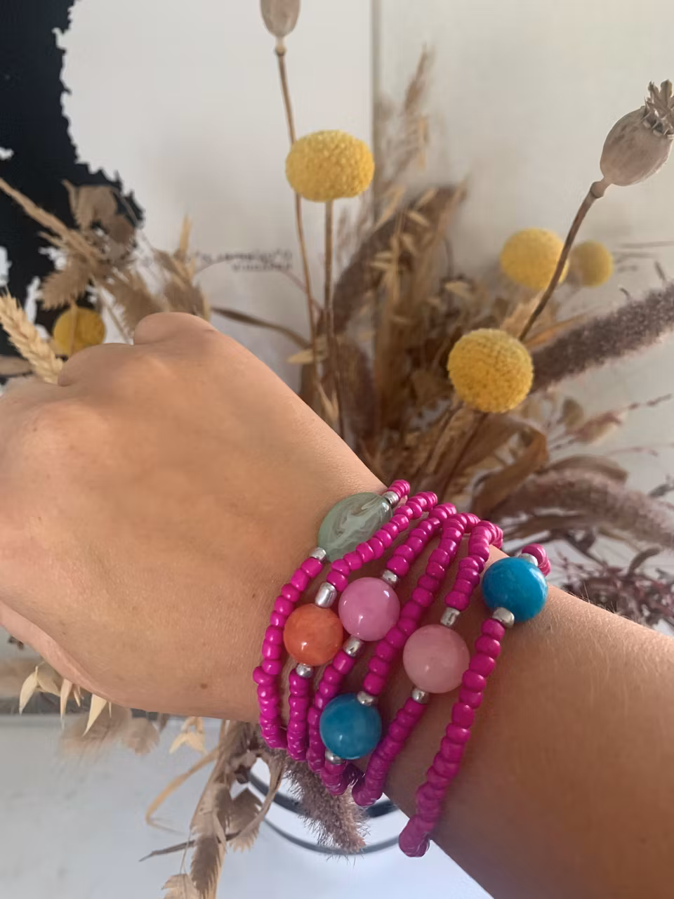 ”Godis”armband - cerise