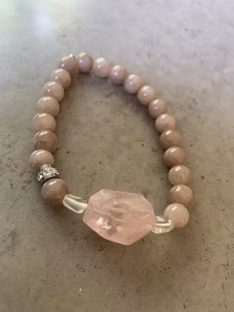 Armband: rosenkvarts/jade