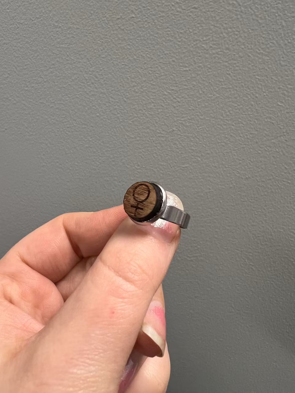 Justerbar ring - trä coin