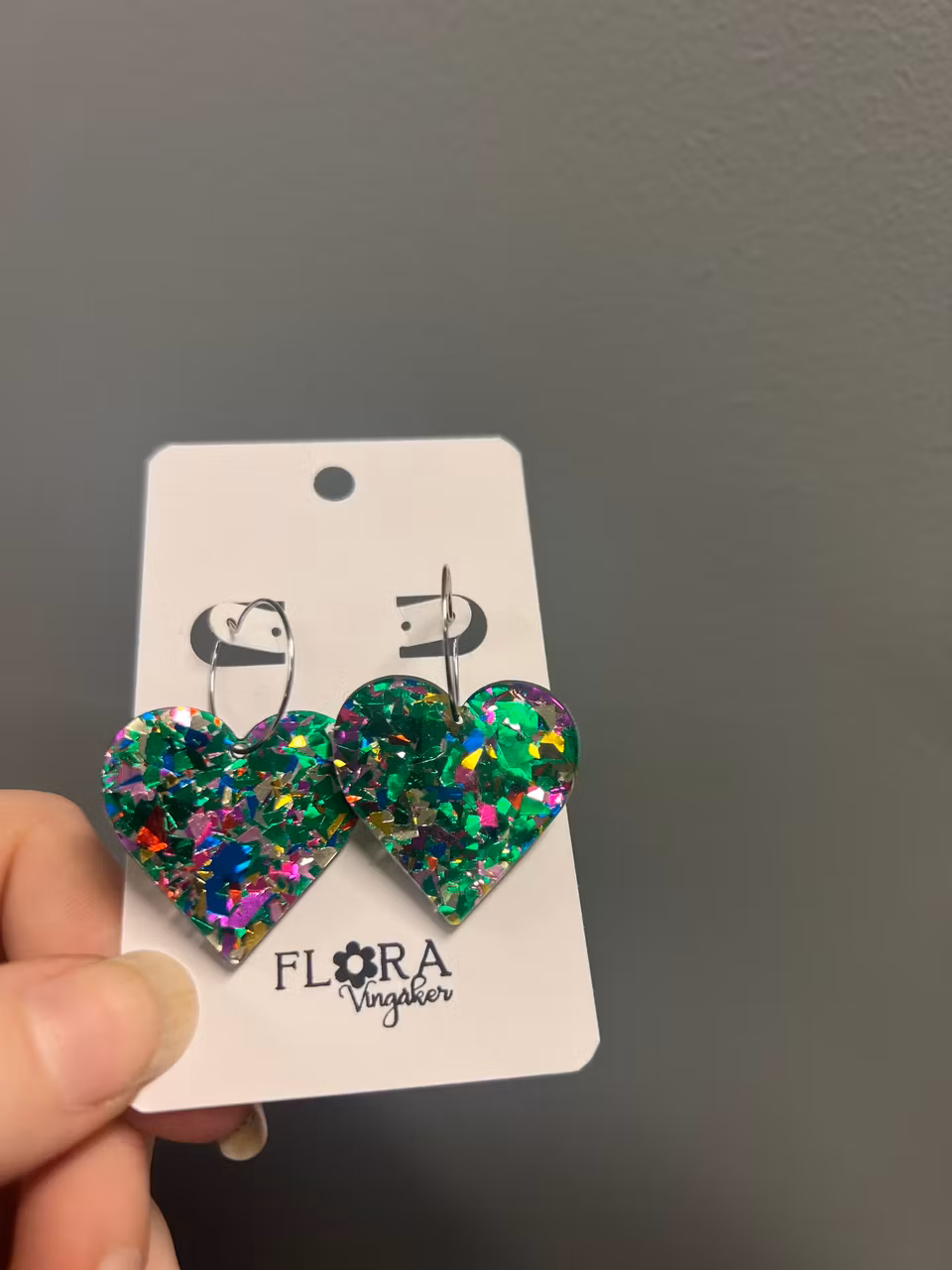 Örhängen - glitterhjärtan