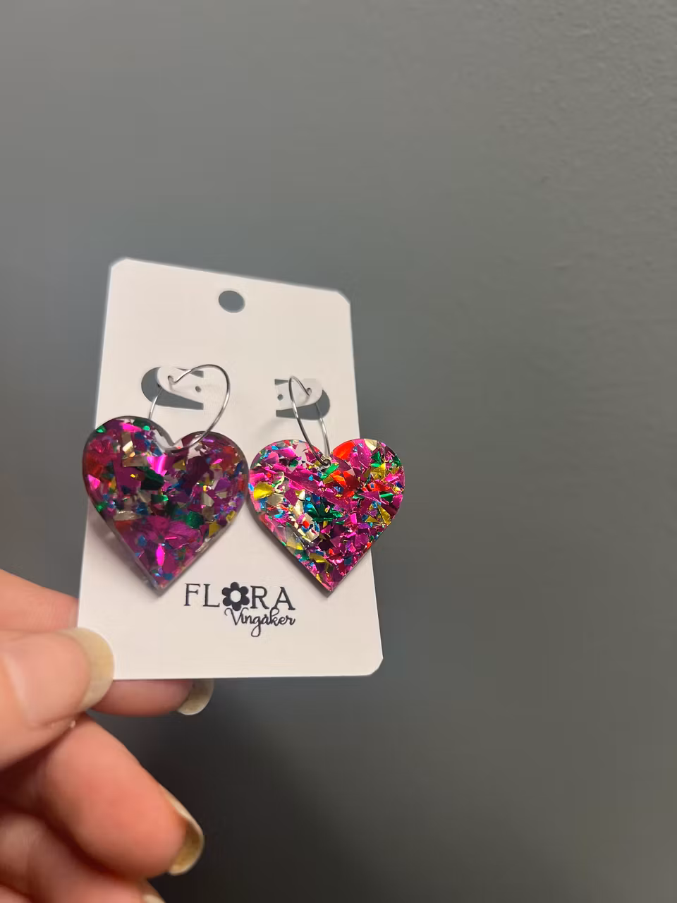 Örhängen - glitterhjärtan