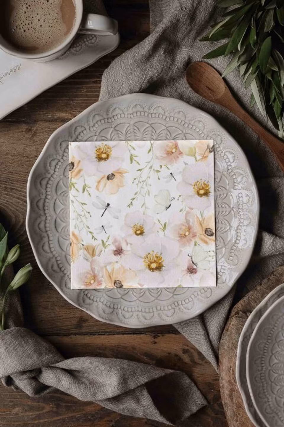 Servetter: blommiga