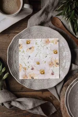 Servetter: blommiga