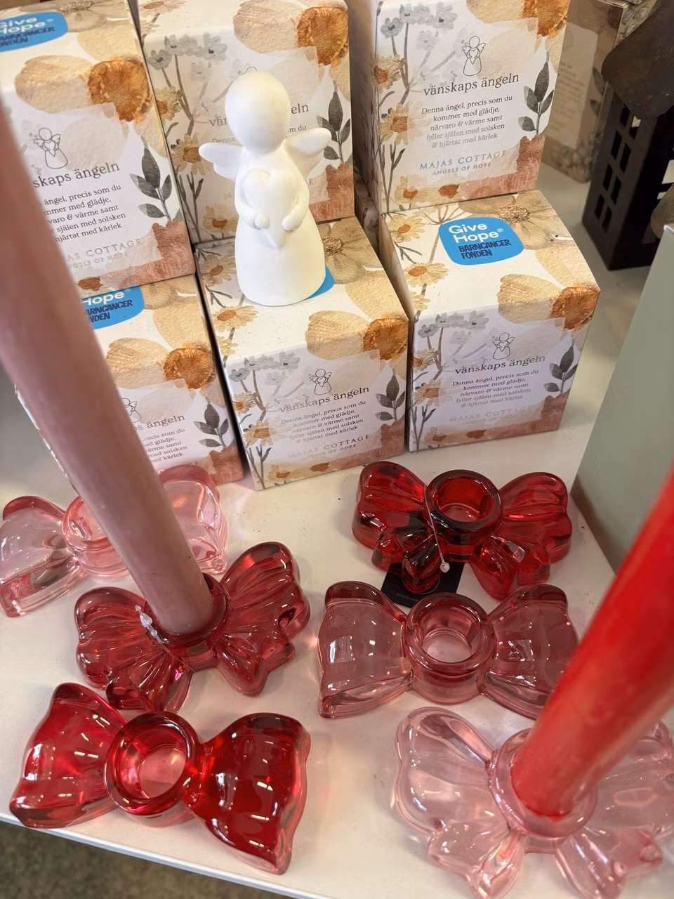 Ljusstake - glas rosett