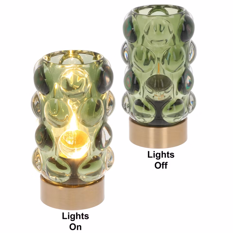 Ledlampa grön med bubblor