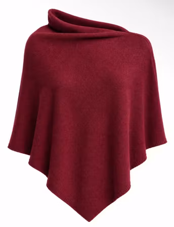 Poncho kashmir och merinoull
