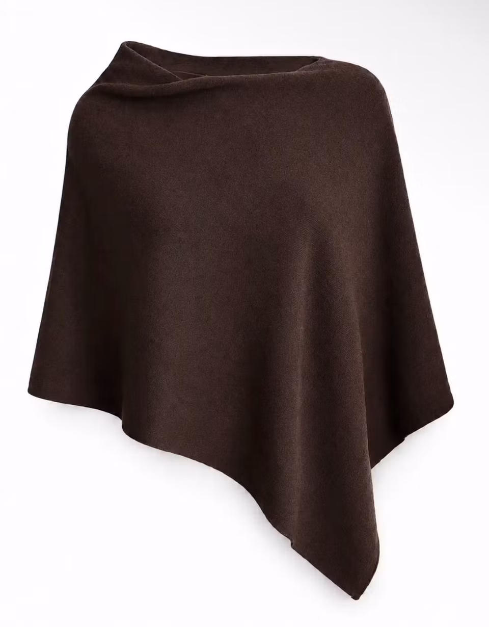 Poncho kashmir och merinoull