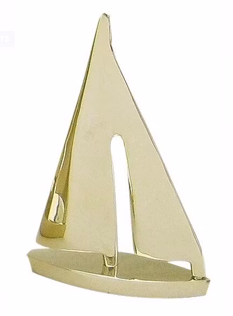 Segelbåt i mässing 10x15 cm