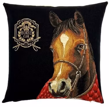Kuddar Häst med rött täcke 45x45