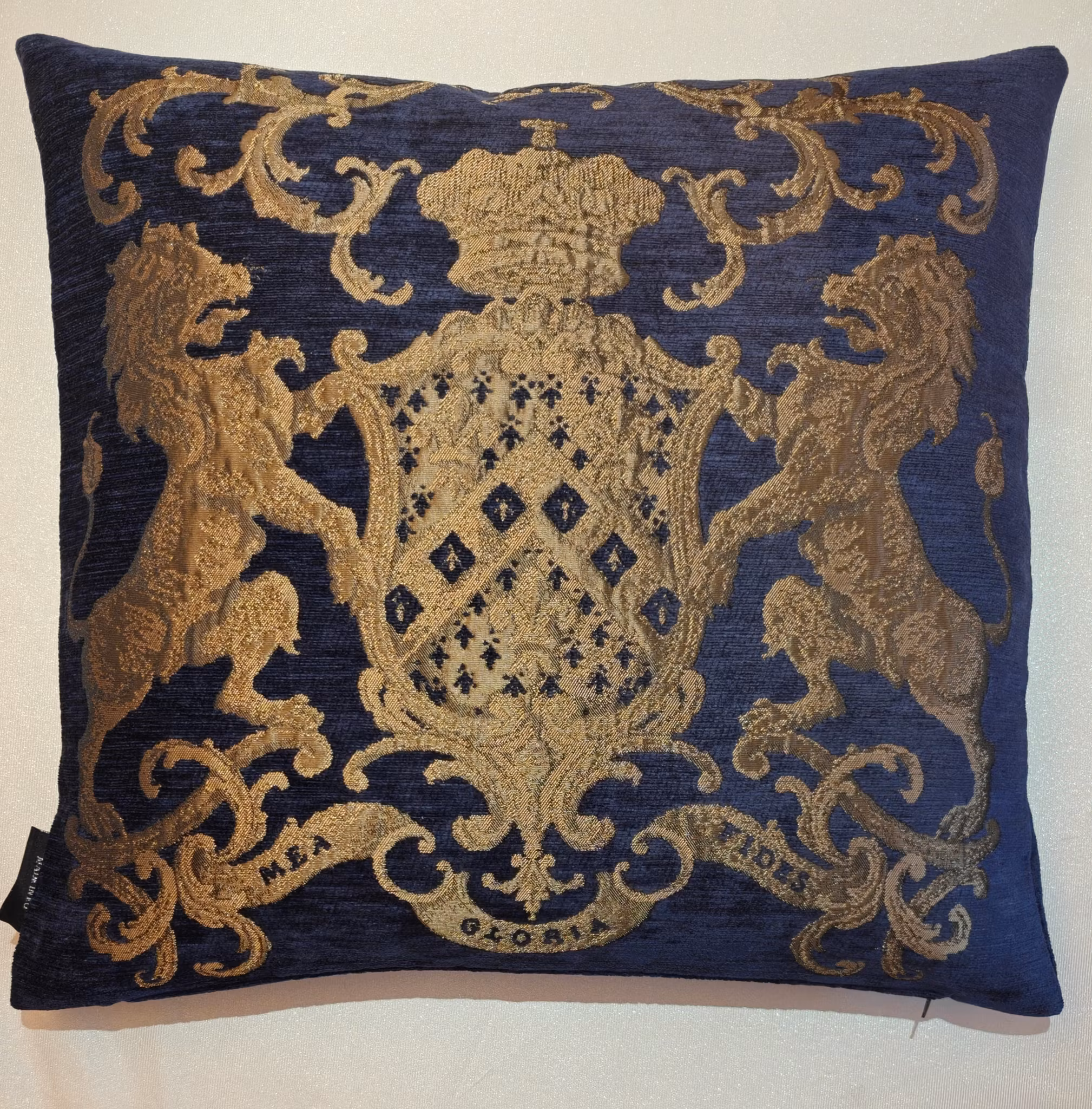 Kudde Fiori Navy blue / bronze