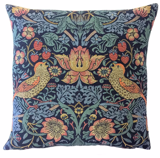 Kudde Strawberry Picker blå  45x45