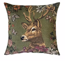 Kudde Hjort med blommor & Fjäril  45x45  2st/set