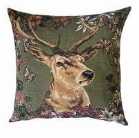 Kudde Hjort med blommor & Fjäril  45x45  2st/set