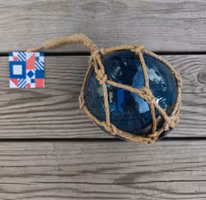 Glasflöte Ø 12,5cm Havsblå