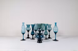 Mid-Century Modern Collection of Sculptural Gullaskruf Vases, Sweden, 1960s