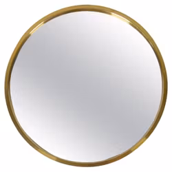 Midcentury Modern Rounded Brass Mirror by Glasmäster in Markaryd, Sweden, 1960s