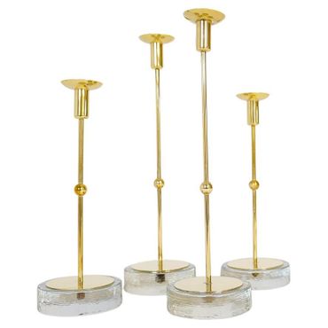 Mid-Century Set of 4 Candleholders Ystad Metall, Sweden, 1950s