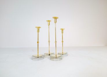 Mid-Century Set of 4 Candleholders Ystad Metall, Sweden, 1950s
