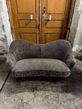 Midcentury Modern Sheepskin/Shearling Sofa Model 'Samspel" Carl Malmsten, 1956