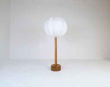 Midcentury Solid Teak Table Lamp 1960s Sweden