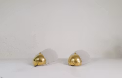 Art Deco Pair of Wall Lights Brass and Glass Sweden 1930s