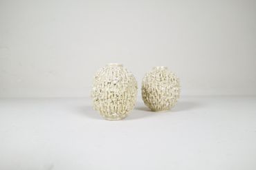 Midcentury Modern Pair of Vases "Chamotte" Gunnar Nylund Rörstrand, Sweden