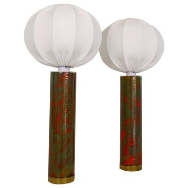 Mid-Century Modern Rare and Large Ceramic Table Lamps, Sweden, 1960s