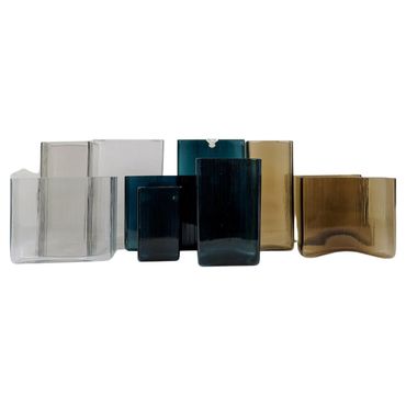 Midcentury Modern Collection of Ten "Ice" Gullaskruf Vases, Sweden, 1960s