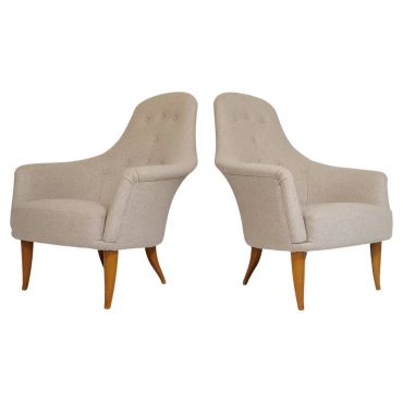 Midcentury Modern Big Adam Lounge Chairs NK, Sweden, 1950s