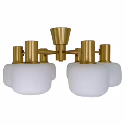 Mid-Century Modern Brass Ceiling Fixture ASEA Sweden, 1950s