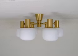 Mid-Century Modern Brass Ceiling Fixture ASEA Sweden, 1950s