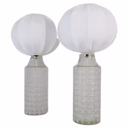 Mid-Century Modern Large Glass Table Lamps Orrefors, Sweden, 1970s