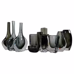 Midcentury Collection of 12 Pieces Art Glass Nils Landberg Orrefors Sweden 1950s