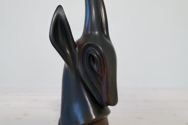 Midcentury Modern Large Antelope Sculpture Rörstrand Gunnar Nylund, Sweden, 1940