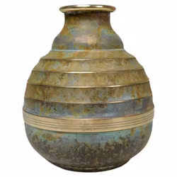 Art Deco Vase in Bronze and Brass by SVM Handarbete, Sweden 1940s