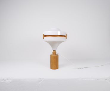 Mid-Century Modern Table Lamp in Pine and Acrylic, Sweden, 1970s