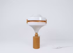 Mid-Century Modern Table Lamp in Pine and Acrylic, Sweden, 1970s