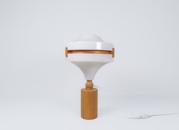 Mid-Century Modern Table Lamp in Pine and Acrylic, Sweden, 1970s
