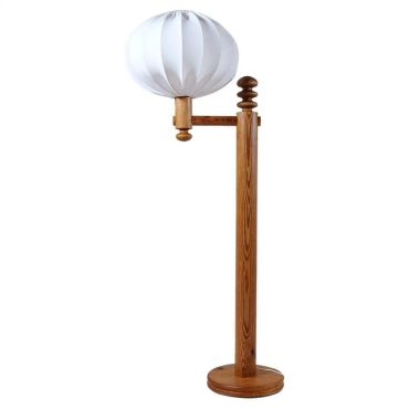 Scandinavian Modern Sculptural Floor Lamp in Pine Uno Kristiansson, Sweden 1970s