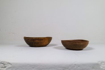 Swedish Folk Art, Unique 19th Century Farmers Bowls set of 2