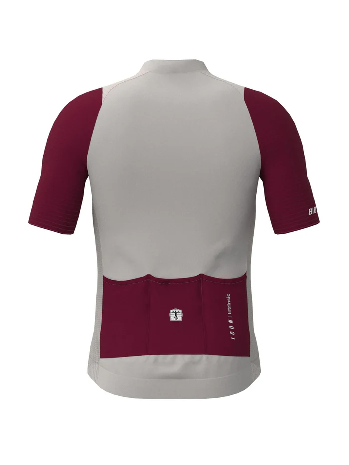 Icon Jersey | Warm Grey - Bordeaux | Herr