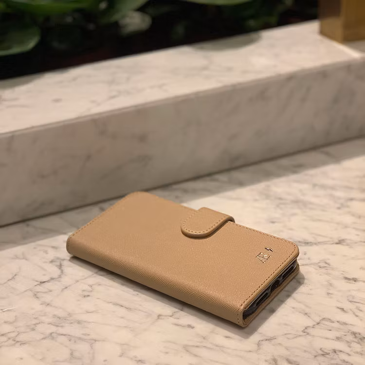 Plånboksfodral - Beige saffiano