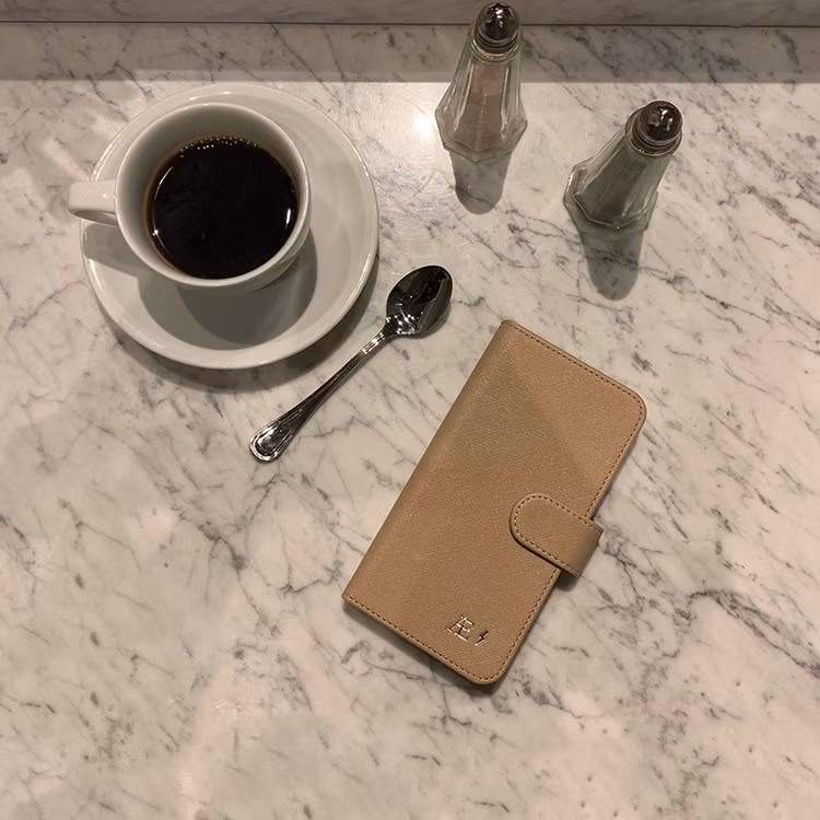 Plånboksfodral - Beige saffiano