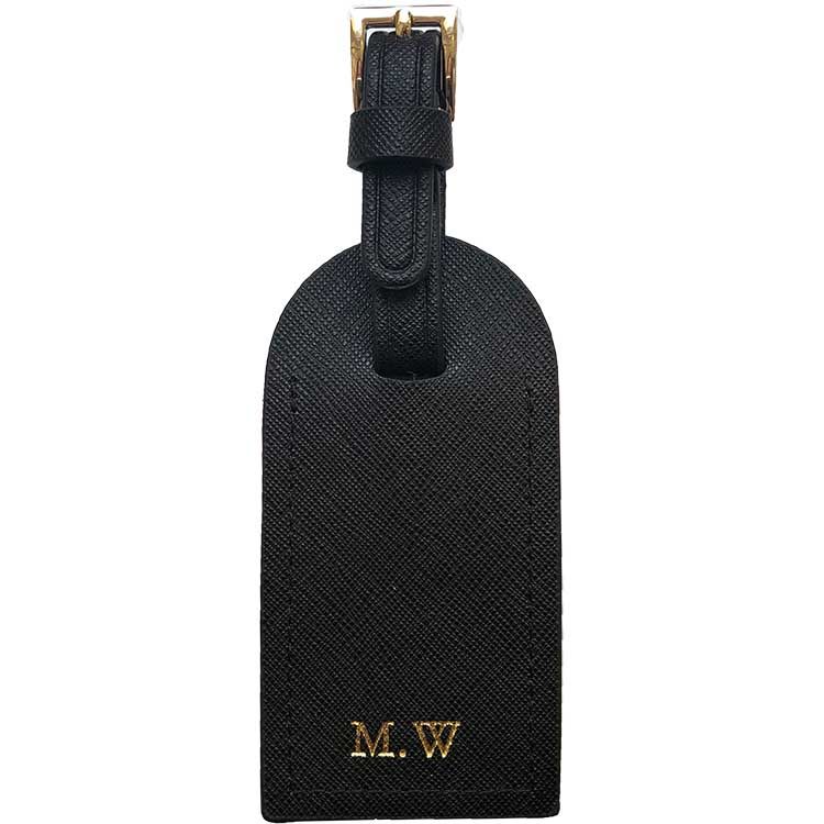 Black Saffiano travel tag
