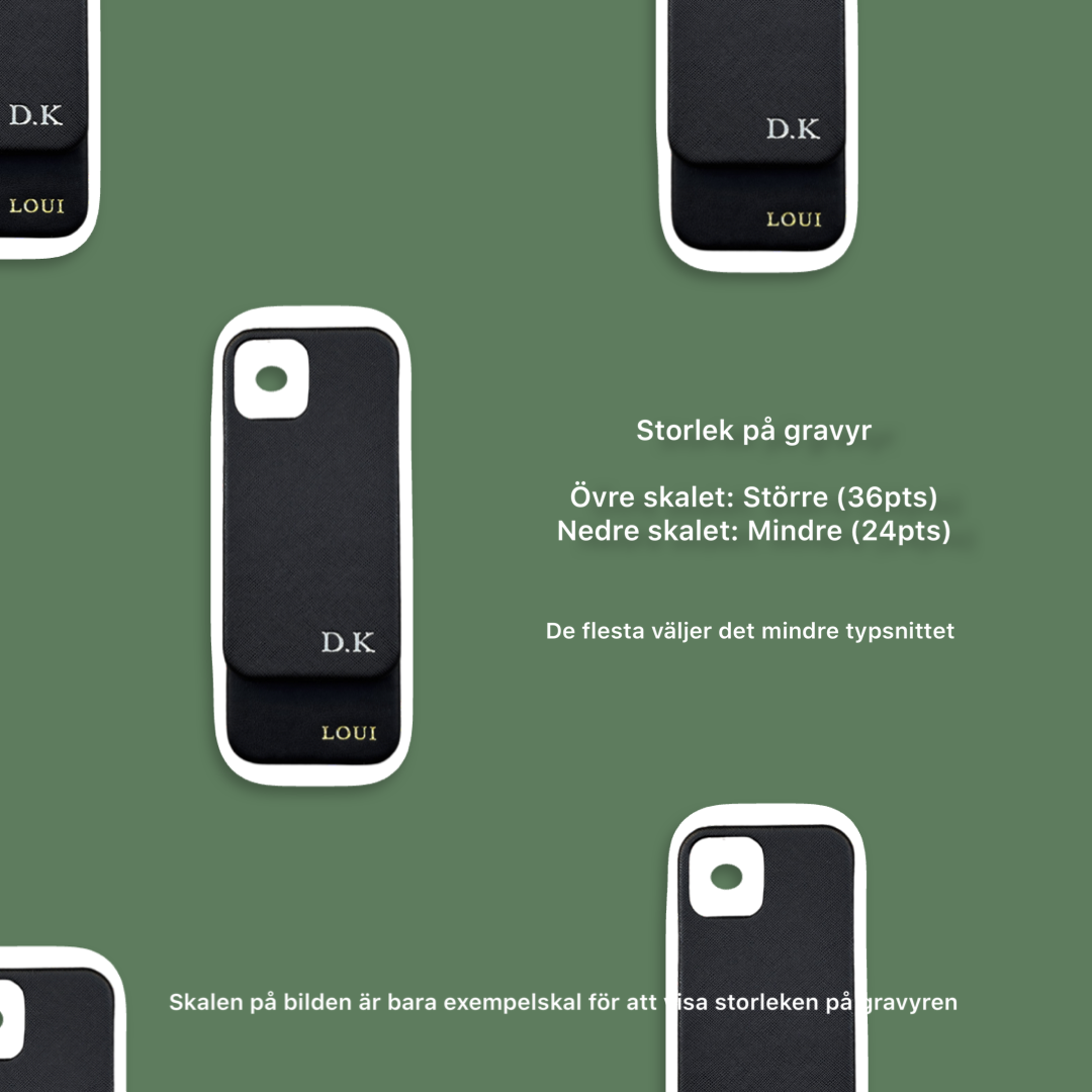 Beige skal till iPhone med gravyr- Saffiano