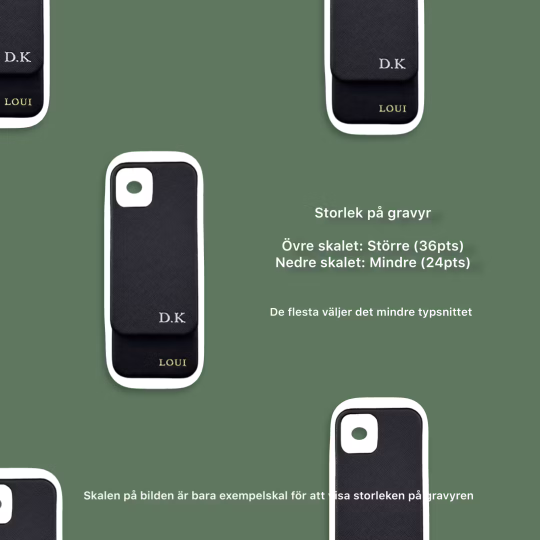 Khaki green - Mobilskal med initialer
