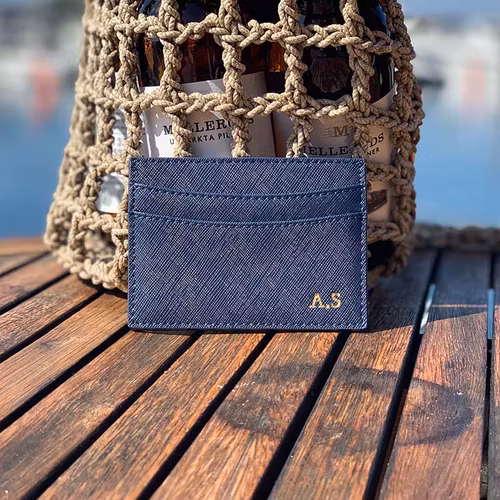 Mörkblå RFID korthållare