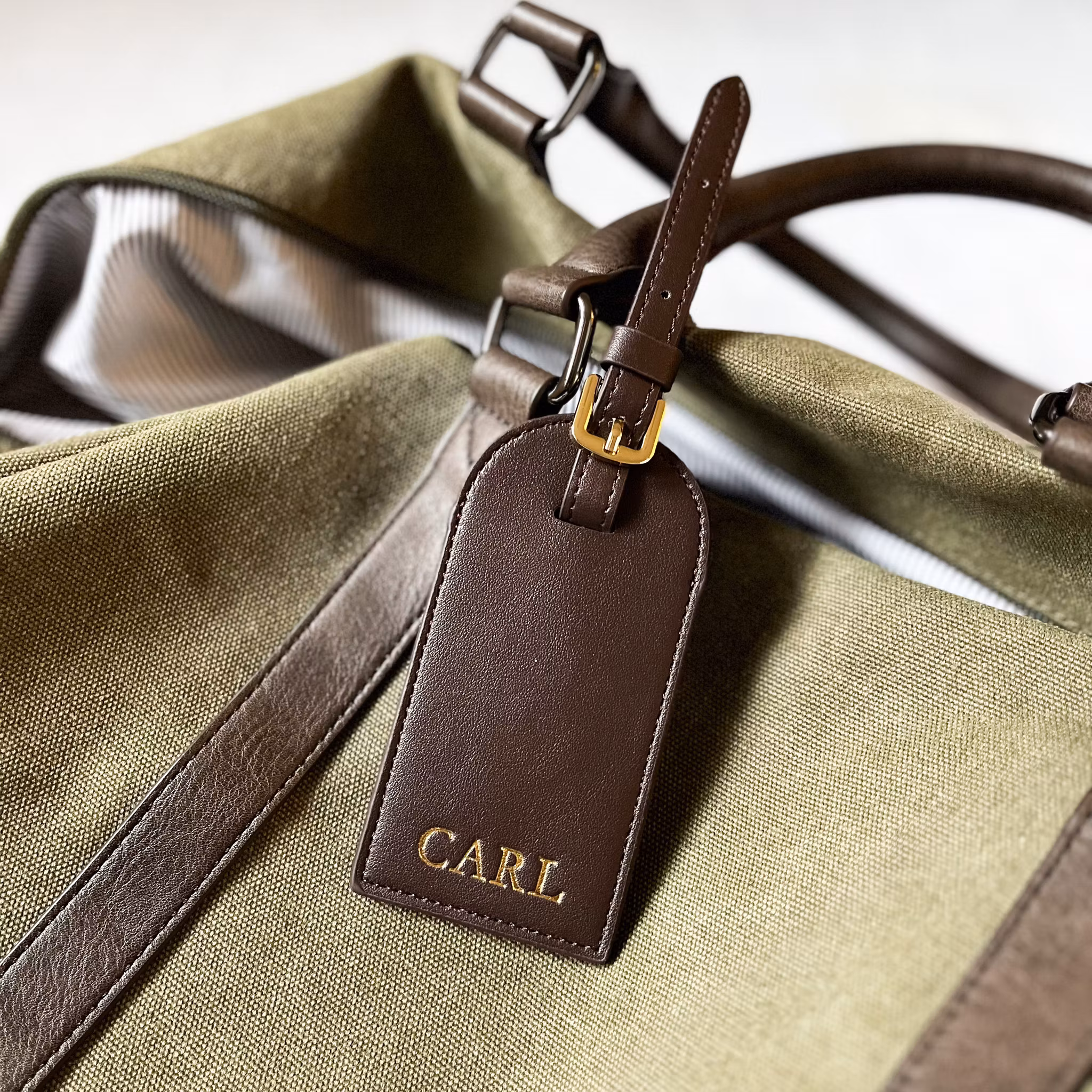 Brown Smooth travel tag