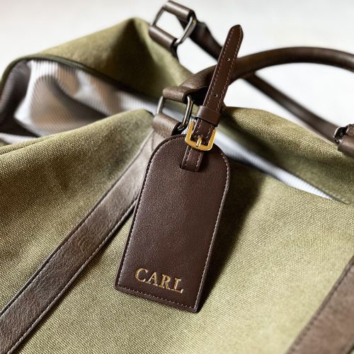 Brown Smooth travel tag