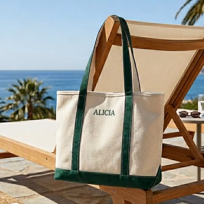 Tote bag med namn- grön